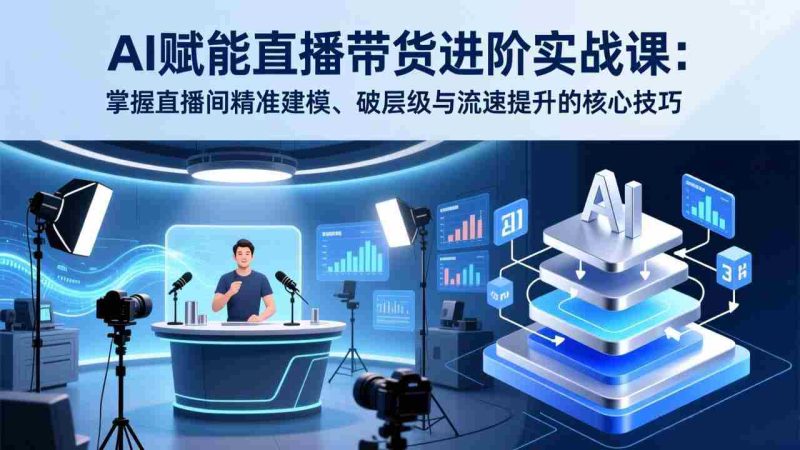 （17405期）AI赋能直播带货进阶实战课：掌握直播间精准建模、破层级与流速提升的核心技巧-极速网创