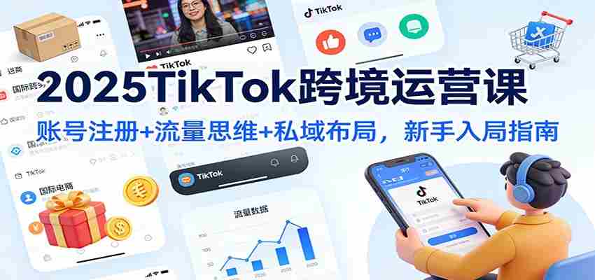 2025TikTok跨境运营课：账号注册+流量思维+私域布局，新手入局指南-极速网创