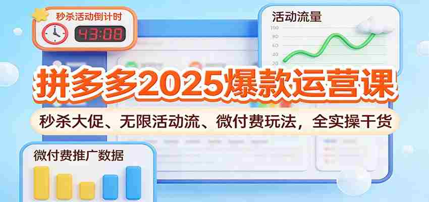 拼多多2025爆款运营课：秒杀大促、无限活动流、微付费玩法，全实操干货-极速网创