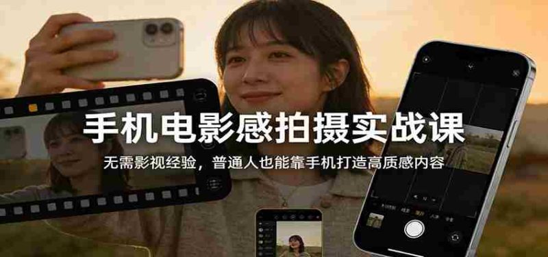 手机电影感拍摄实战课:无需影视经验,普通人也能靠手机打造高质感内容-极速网创