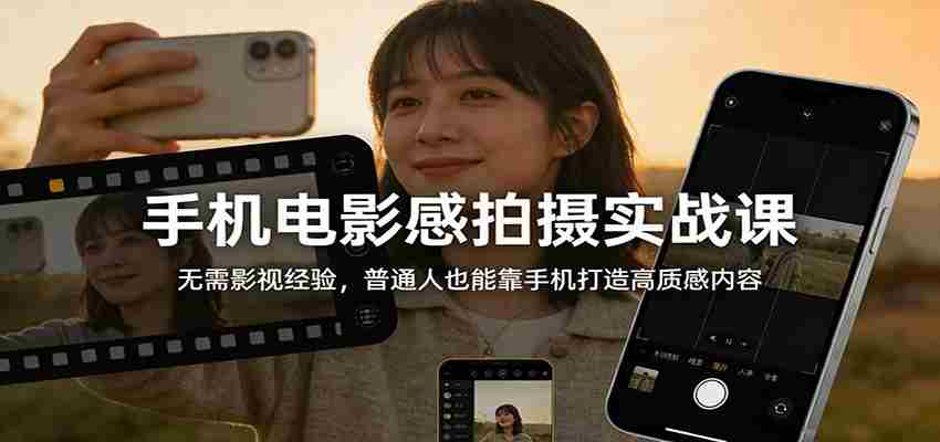手机电影感拍摄实战课：无需影视经验，普通人也能靠手机打造高质感内容-极速网创