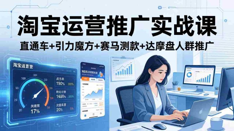 (17774期)淘宝运营推广实战课(更新26年3月)直通车+引力魔方+赛马测款+达摩盘人群推广等-极速网创