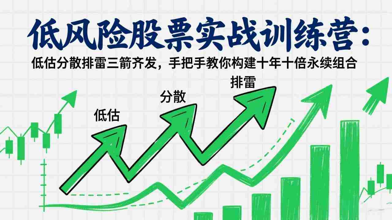 （17487期）低风险股票实战训练营：低估分散排雷三箭齐发，手把手教你构建十年十倍永续组合-极速网创