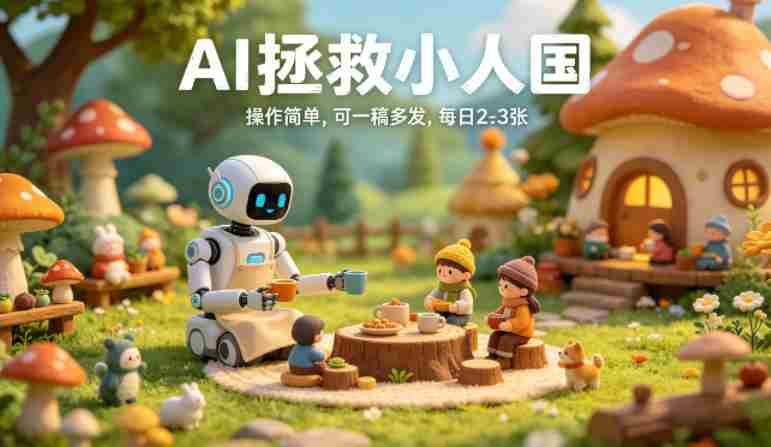 AI拯救小人国治愈视频玩法，操作简单，可一稿多发，每天2-3张-极速网创