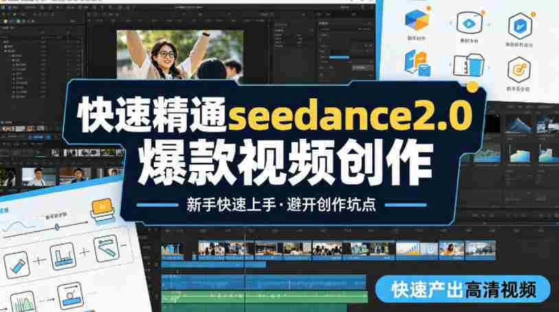 快速精通seedance2.0爆款视频创作，快速产出高清视频，避开大量创作坑点，新手也能快速上手-极速网创