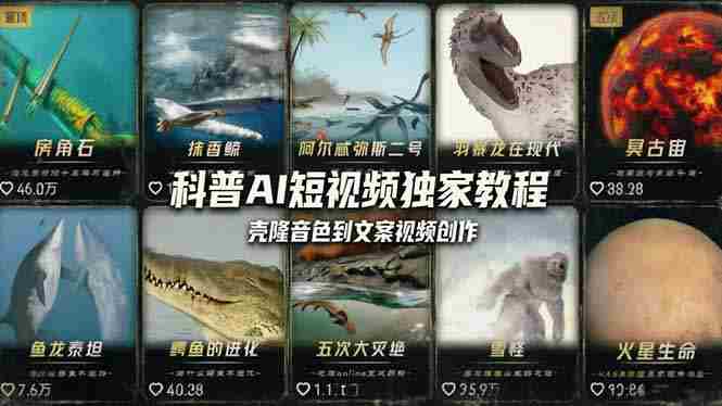 （18016期） 科普造物主AI短视频独家教程：从软件安装、壳隆音色到文案视频创作，零基础快速做爆款-极速网创