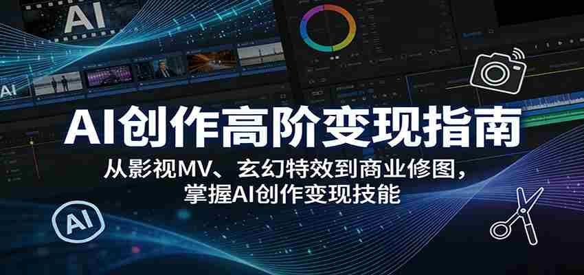 AI创作高阶变现指南：从影视MV、玄幻特效到商业修图，掌握AI创作变现技能-极速网创