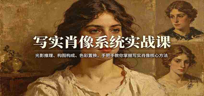 写实肖像系统实战课：光影推理、构图构成、色彩置换，手把手教你掌握写实肖像核心方法-极速网创