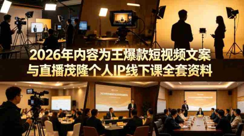 2026年内容为王爆款短视频文案与直播茂隆个人IP线下课全套资料(价值4980)-极速网创