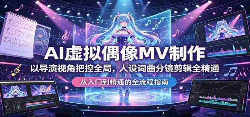 AI虚拟偶像MV制作:以导演视角把控全局,人设词曲分镜剪辑全精通-极速网创