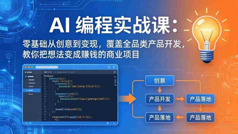 （18307期）AI编程实战课-第三期-5月3更新：零基础从创意到变现，覆盖全品类产品开发，把想法变成赚钱项目-极速网创