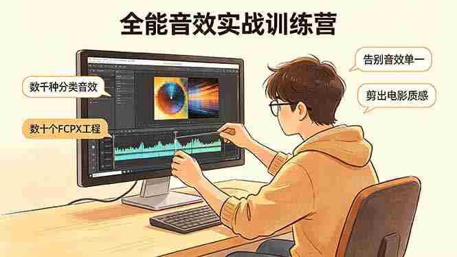 （18287期）全能音效实战训练营：数千种分类音效+数十个FCPX工程，告别音效单一，剪出电影质感-极速网创