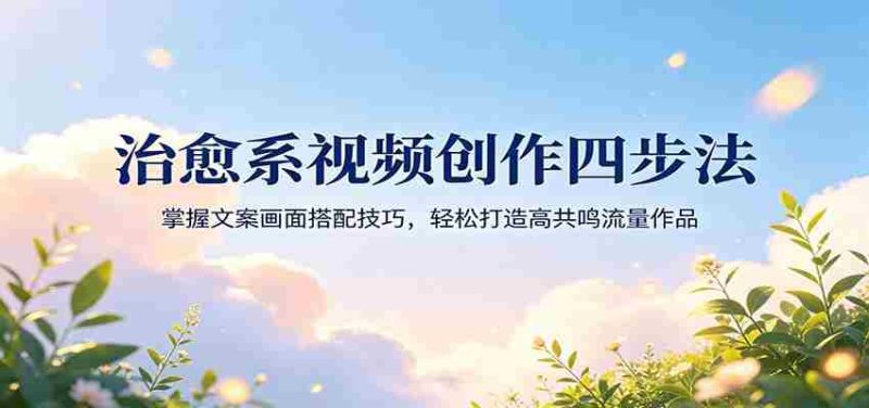 治愈系视频创作四步法:掌握文案画面搭配技巧,轻松打造高共鸣流量作品-极速网创