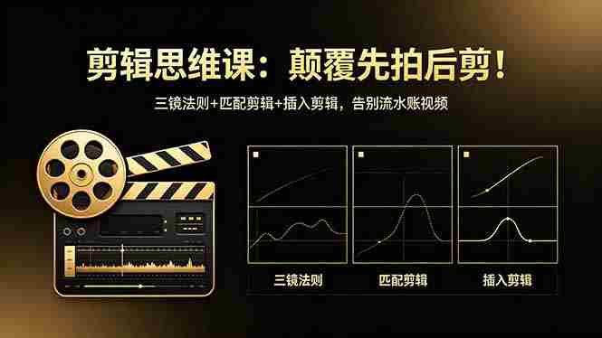 （18285期）剪辑思维课：颠覆先拍后剪！三镜法则+匹配剪辑+插入剪辑，告别流水账视频-极速网创