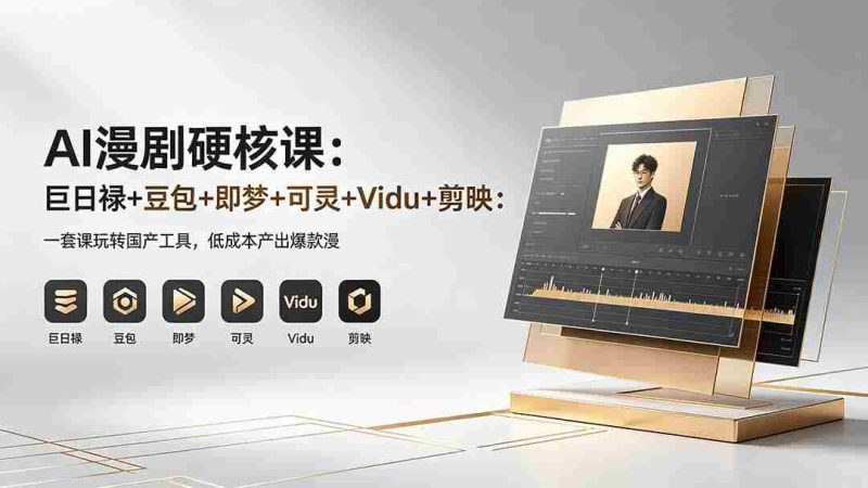 （18280期）AI漫剧硬核课：巨日禄+豆包+即梦+可灵+Vidu+剪映：一套课玩转国产工具，低成本产出爆款漫剧-极速网创