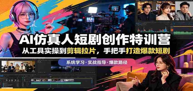 AI仿真人短剧创作特训营:从工具实操到剪辑拉片,手把手打造爆款短剧-极速网创