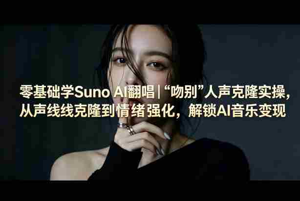 零基础学Suno AI翻唱｜《吻别》人声克隆实操，从声线克隆到情绪强化，解锁AI音乐变现-极速网创