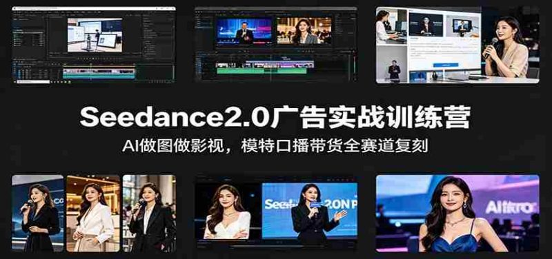 Seedance2.0广告实战训练营:AI做图做影视,模特口播带货全赛道复刻-极速网创