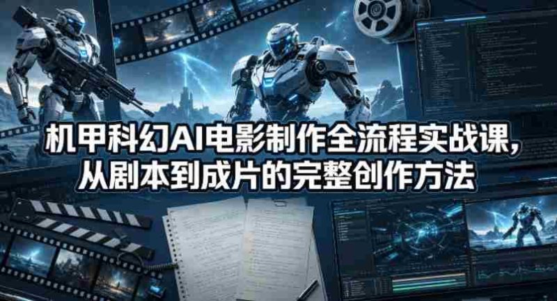 机甲科幻AI电影制作全流程实战课，从剧本到成片的完整创作方法-极速网创
