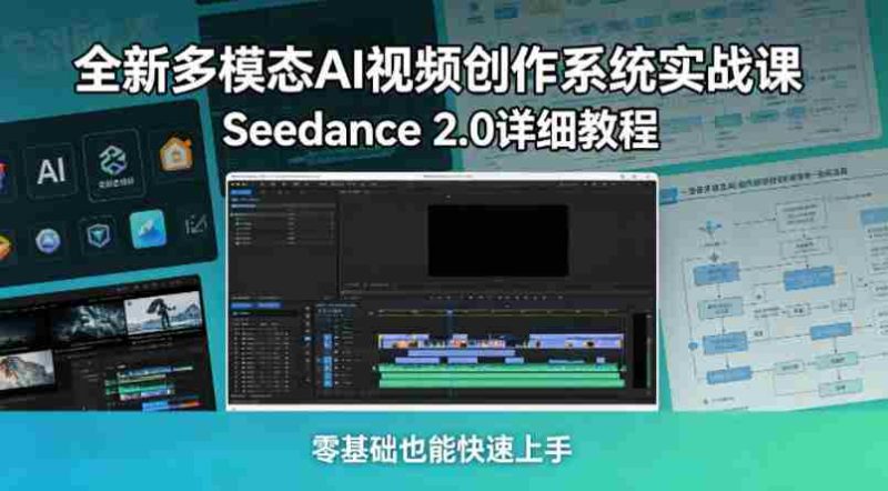 全新多模态AI视频创作系统实战课，Seedance 2.0详细教程，零基础也能快速上手-极速网创
