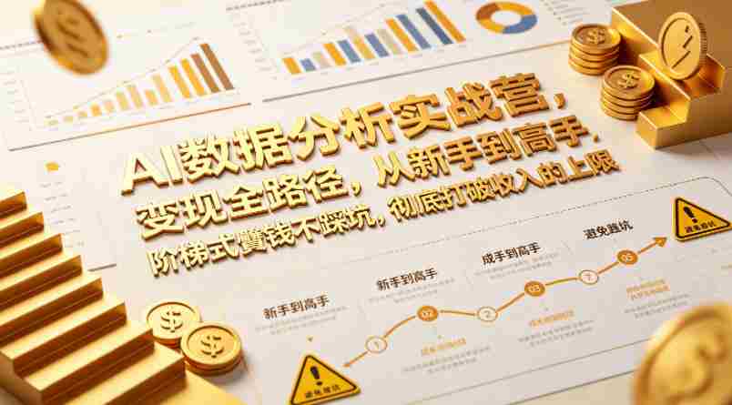 AI数据分析实战营，变现全路径，从新手到高手，阶梯式賺钱不踩坑，彻底打破收入的上限-极速网创