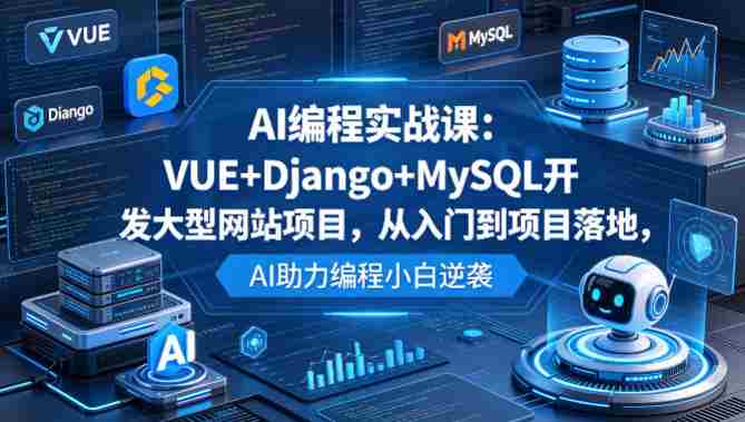 AI编程实战课：VUE+Django+MySQL开发大型网站项目，从入门到项目落地，AI助力编程小白逆袭-极速网创