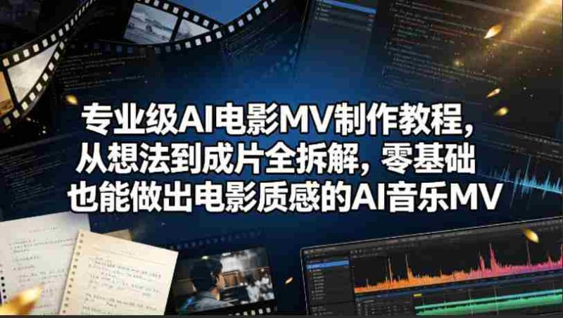 专业级AI电影MV制作教程，从想法到成片全拆解，零基础也能做出电影质感的AI音乐MV-极速网创