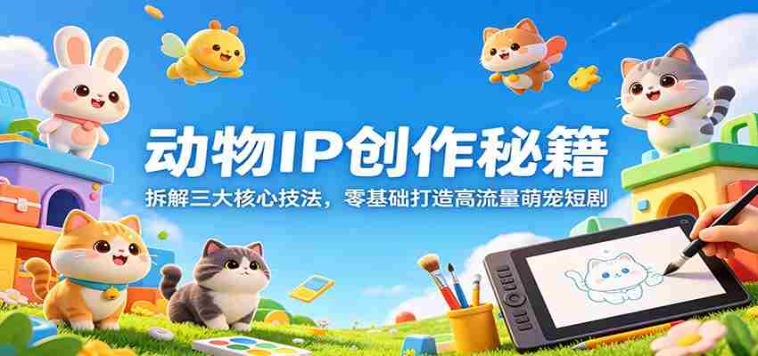 动物IP创作秘籍：拆解三大核心技法，零基础打造高流量萌宠短剧-极速网创