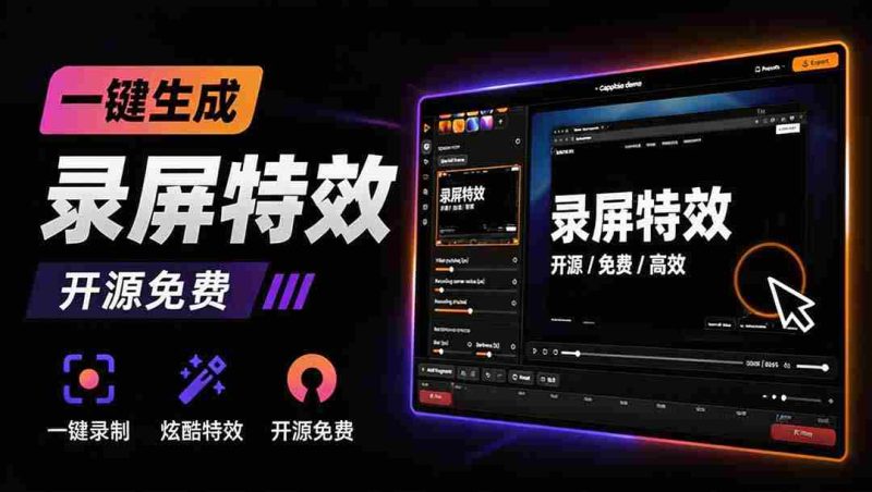 (19893期)Windows录屏神器来了!一键添加自动缩放、光标润色与画面美化效果,轻松省下笔录屏软件费用 Capptivo-极速网创