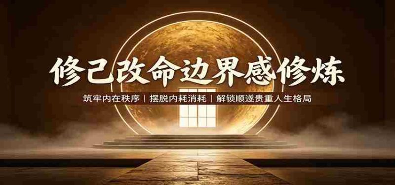 修己改命边界感修炼：筑牢内在秩序，摆脱内耗消耗，解锁顺遂贵重人生格局-极速网创