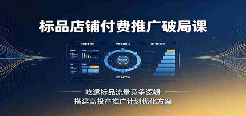 标品店铺付费推广破局课：吃透标品流量竞争逻辑，搭建高投产推广计划优化方案-极速网创