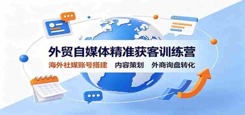 外贸自媒体精准获客训练营:海外社媒账号搭建,内容策划,外商询盘转化-极速网创